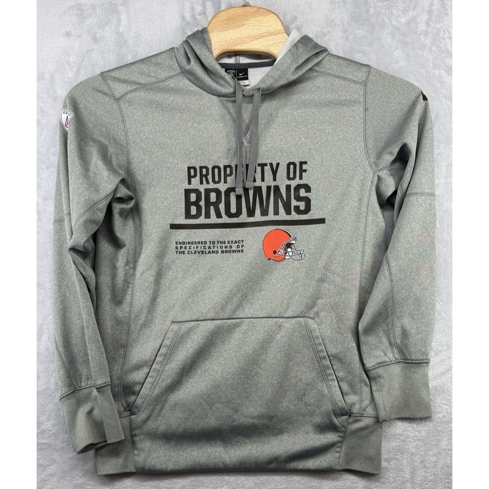 Nike Cleveland Browns Hoodie Sweatshirt Gray Men's Size S READ